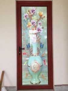 Mẫu cửa nhôm kính Xingfa đẹp màu vân gỗ